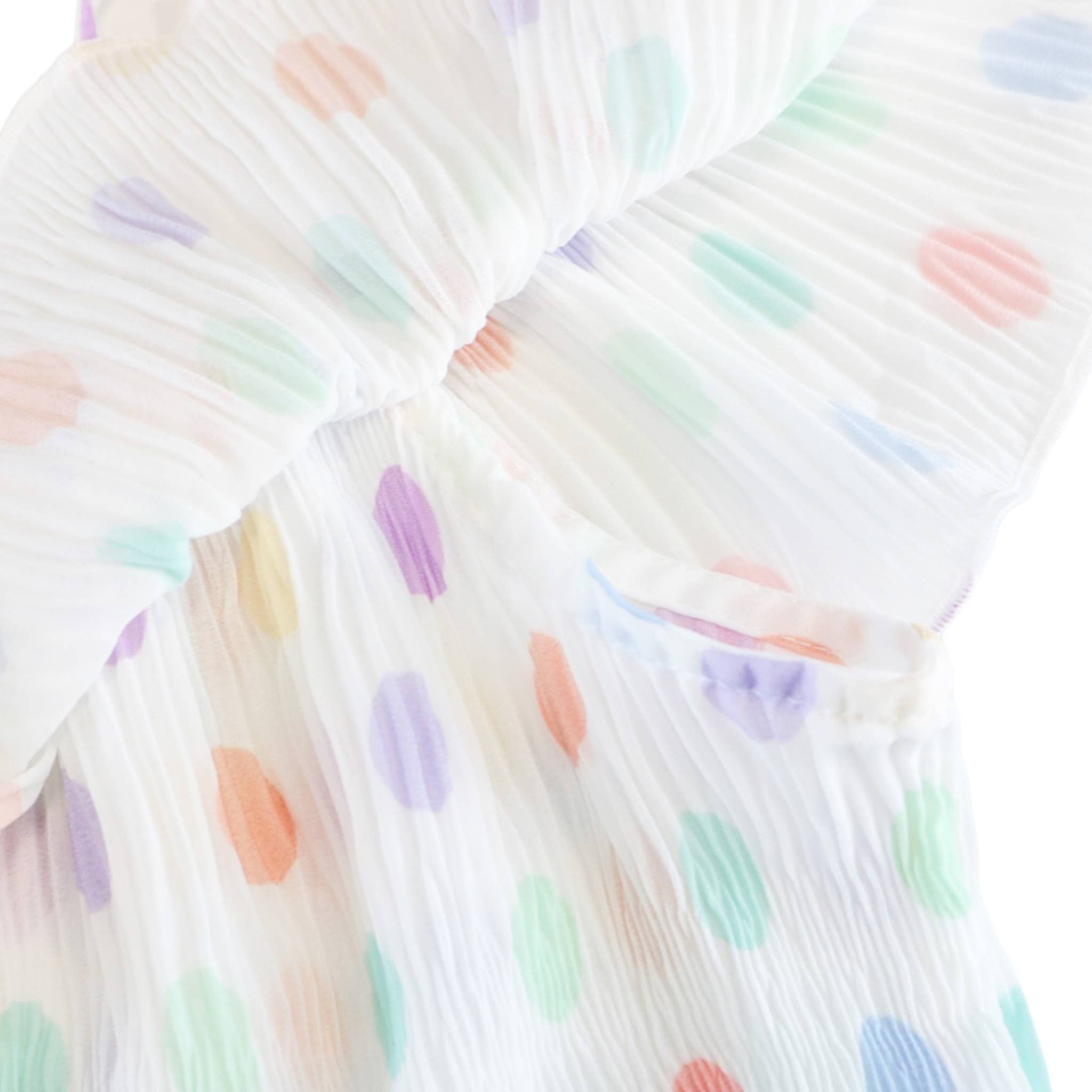 T  Dot Chiffon Pleat Blouse