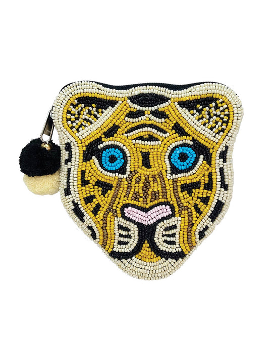 Leopard Beaded Coin Purse