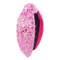 Sequin Knot Headband Pink