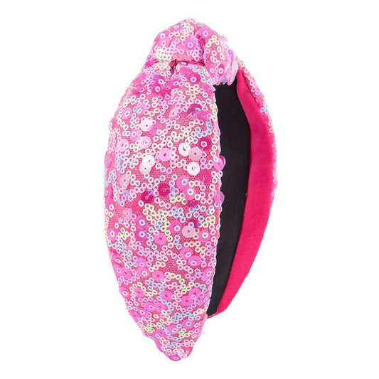 Summer Vibrant Sequin Knot Headband Hair Accessory: Color 4