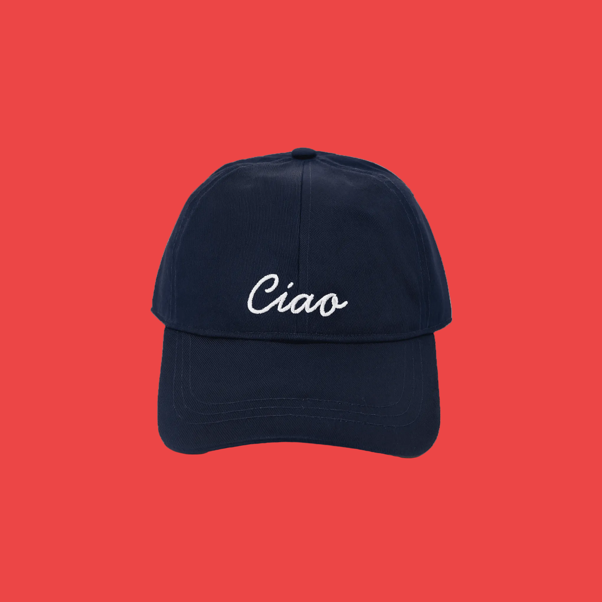 Ciao Embroidered Baseball Hat – Navy