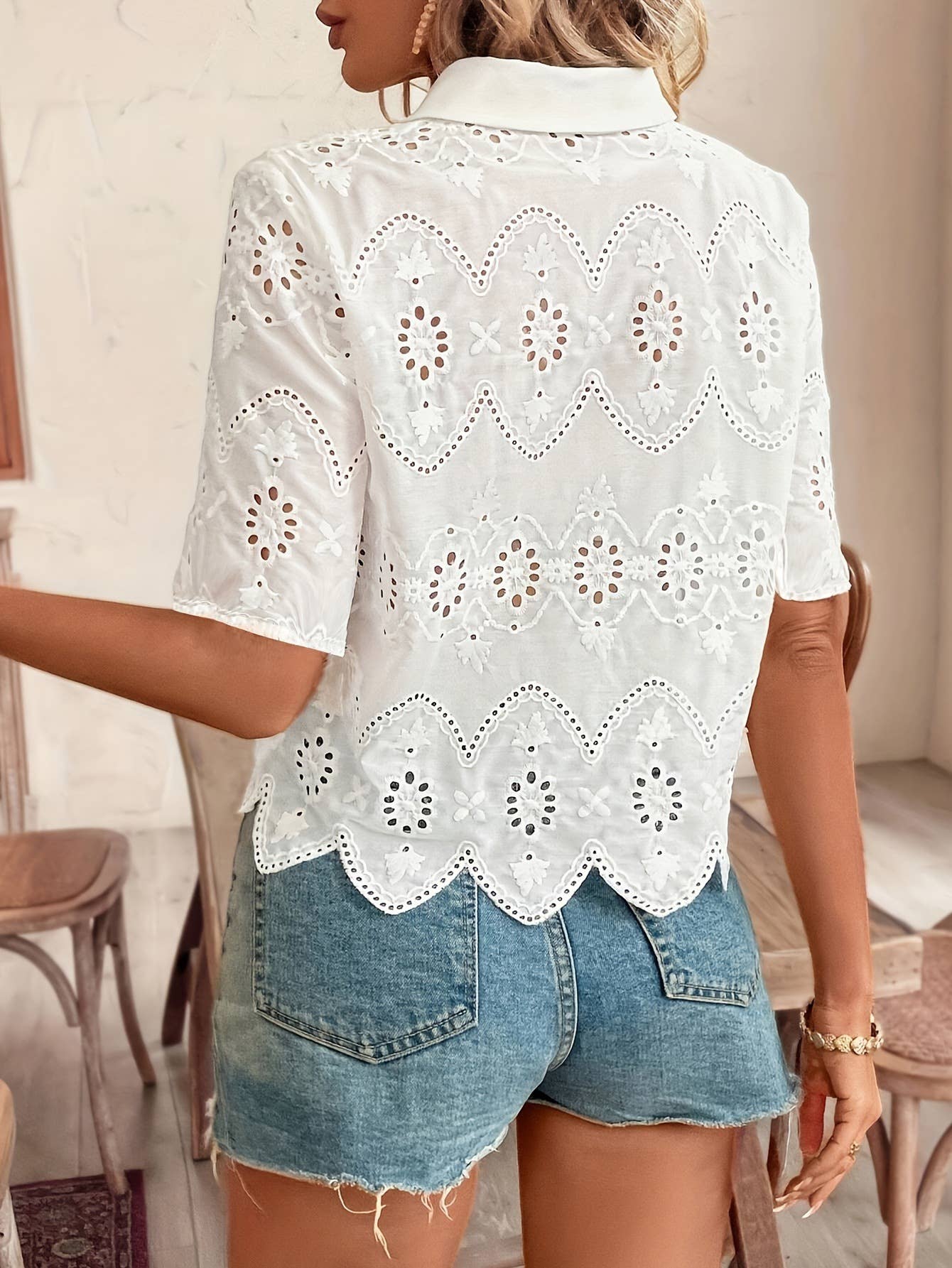 Eyelet Crop