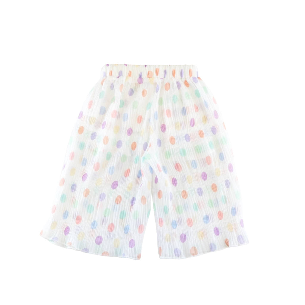 Dot Chiffon Pleat Pants