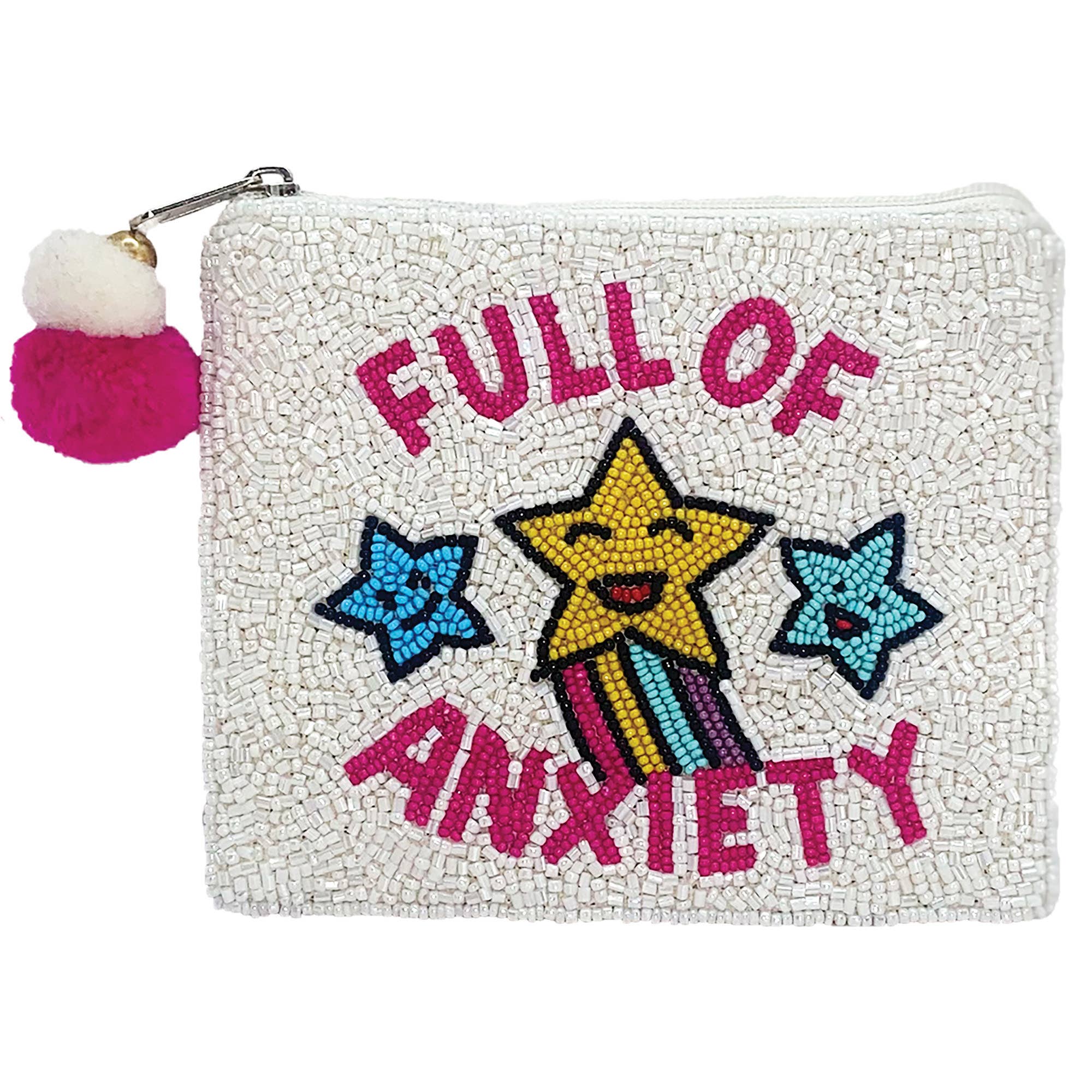 Full Of Anxiety Handmade Beaded Coin Purse