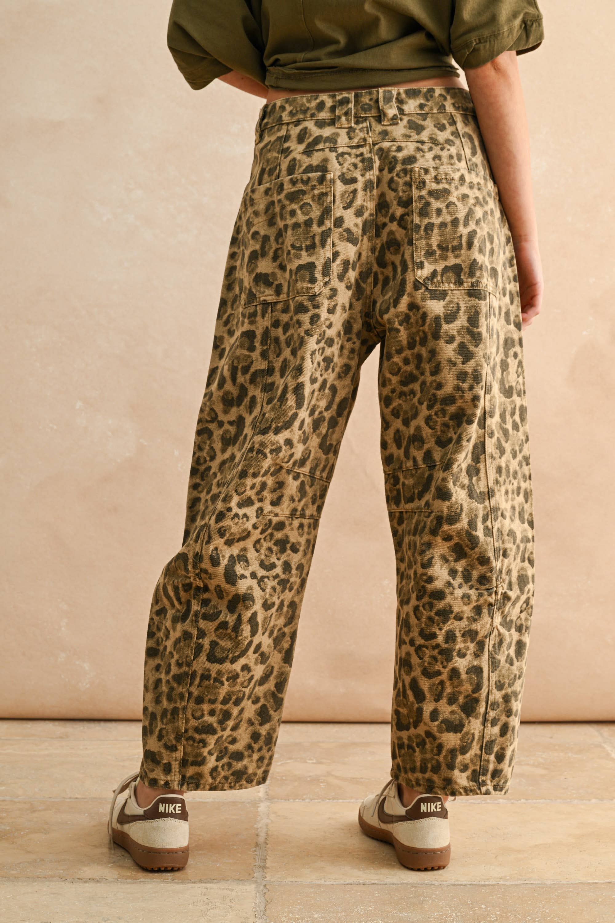 Leopard Barrel Jeans