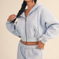 Cozy Cocoa Fleece Oversized Crop Full Zip Hoodie
