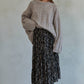 Floral Lace Flare Midi Skirt