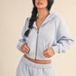 Cozy Cocoa Fleece Oversized Crop Full Zip Hoodie