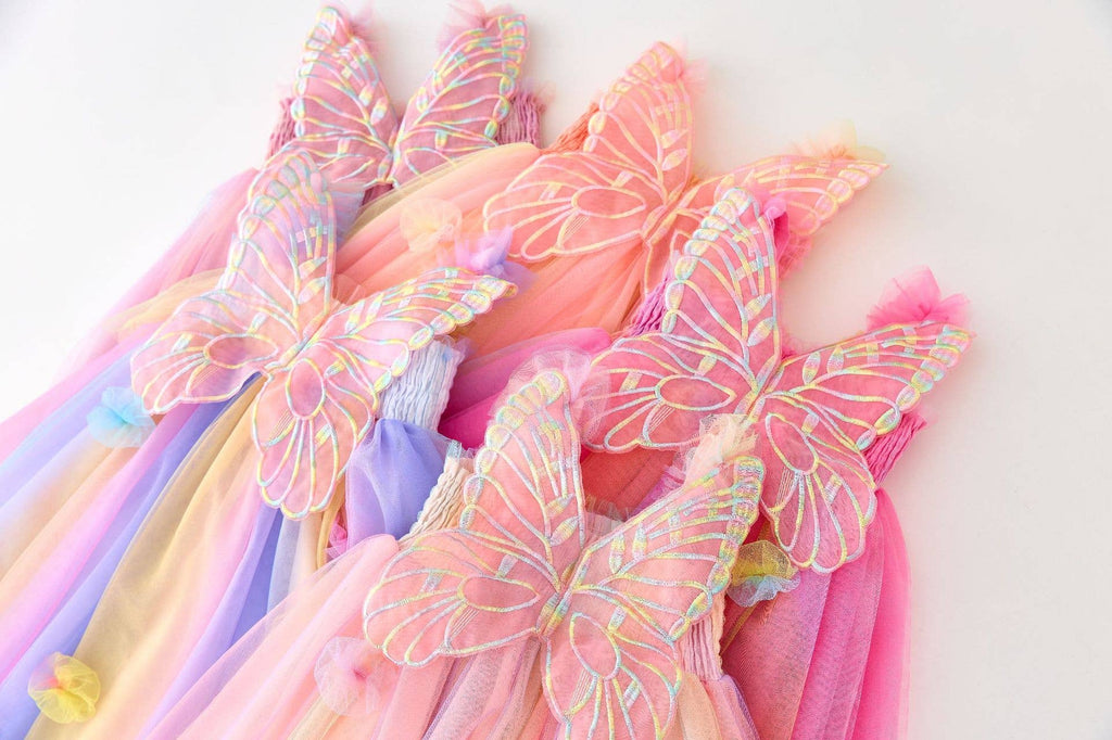 Girls rainbow fairy butterfly dress