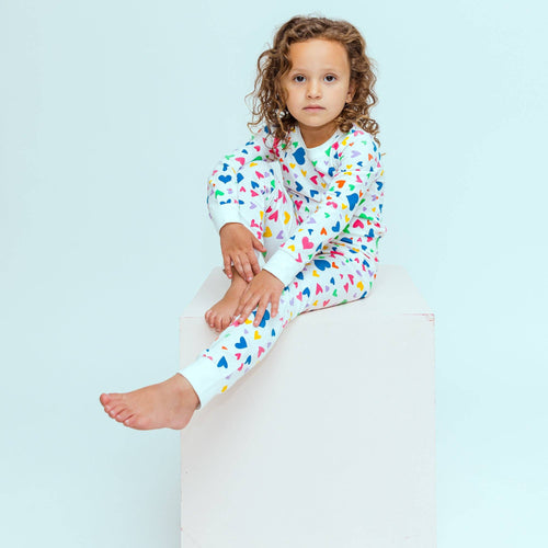 'I Heart You' Colorful Kids Pajamas