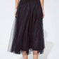 Black tulle midi skirt