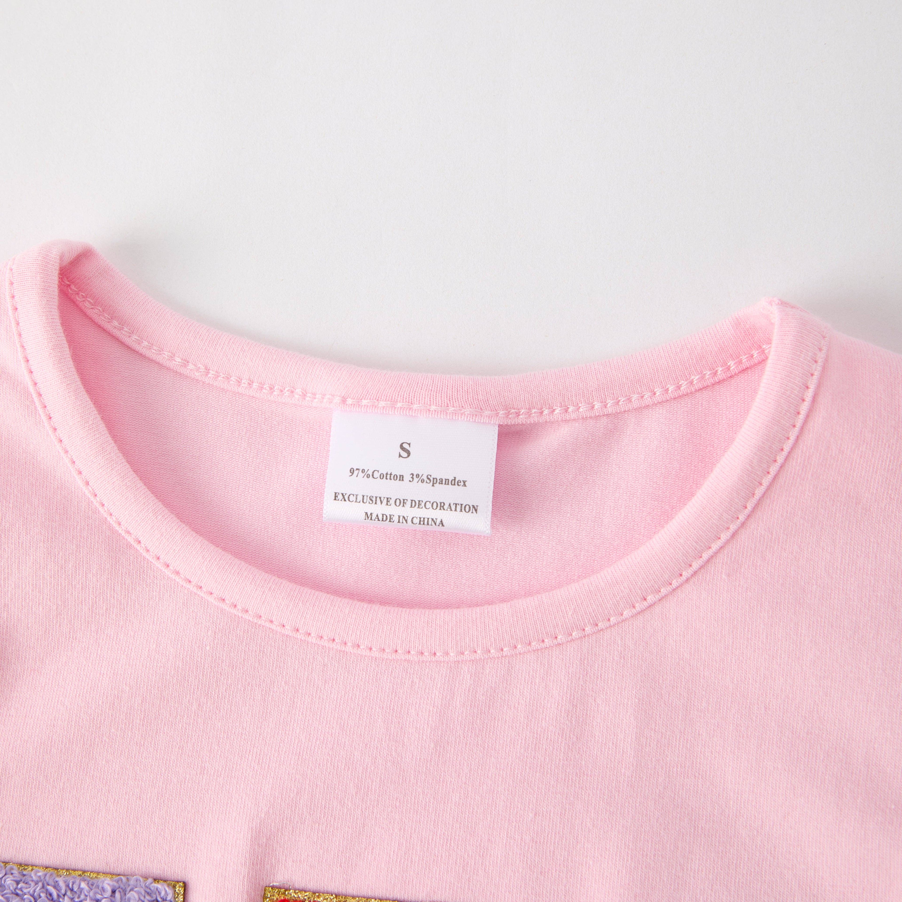 Back To School ABC Chenille Applique Cotton Top