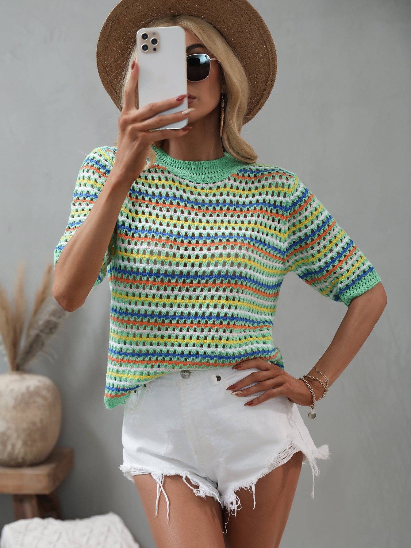 Rainbow Knit Top