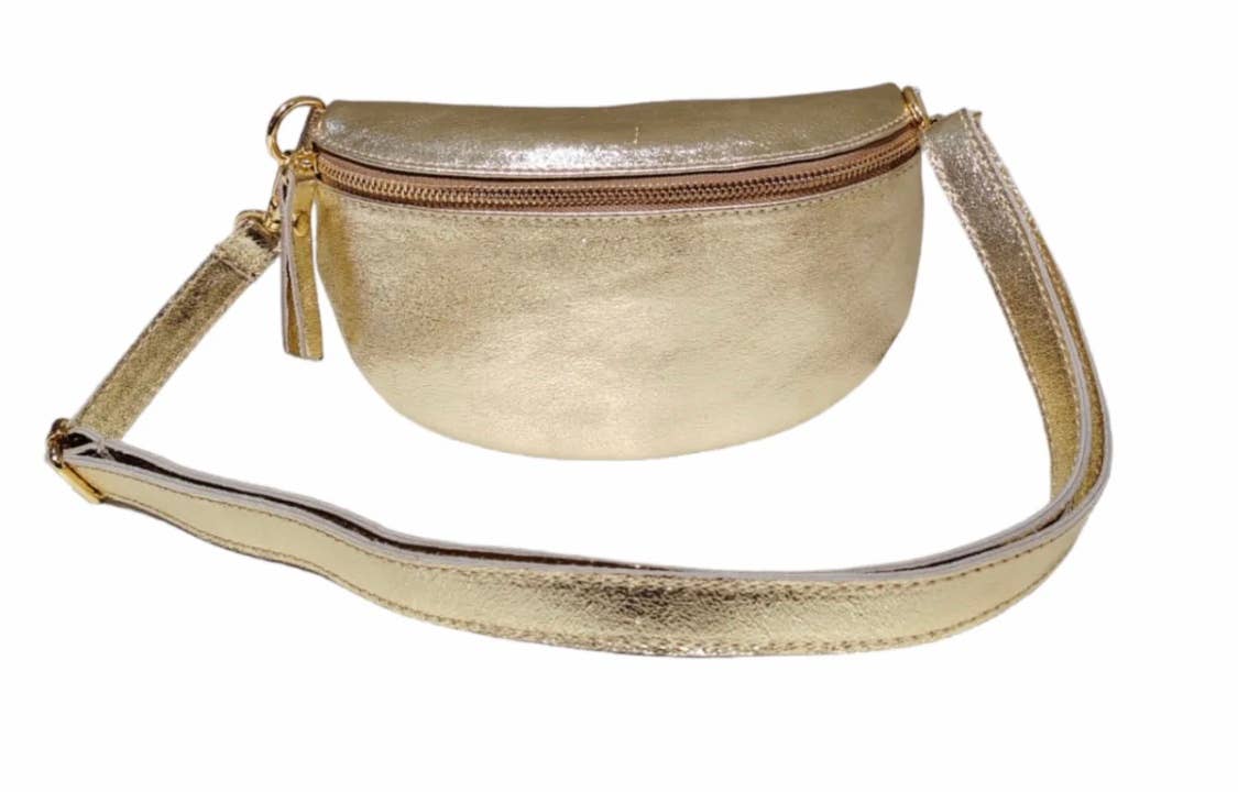 Metallic Cross Body Belt Bag