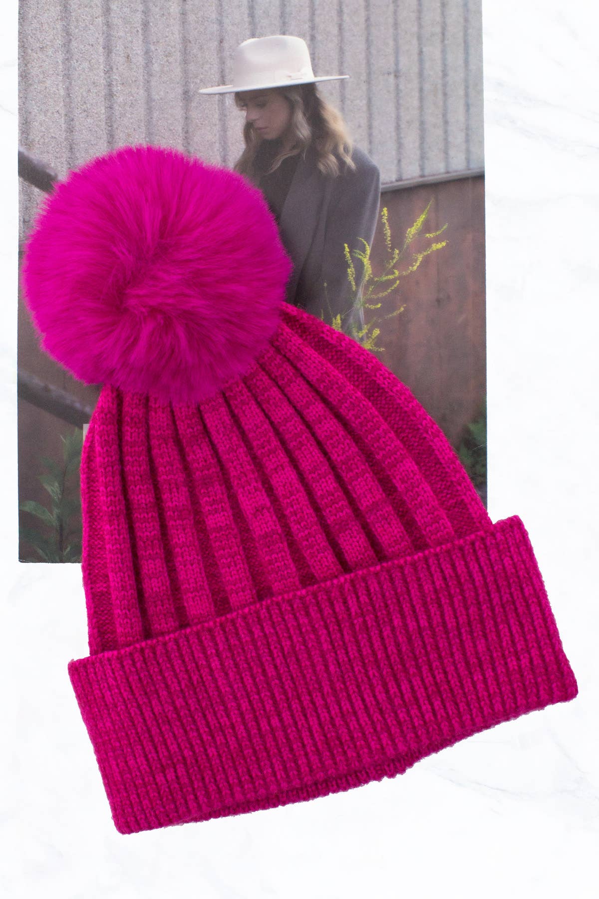 Pink Pom Hat