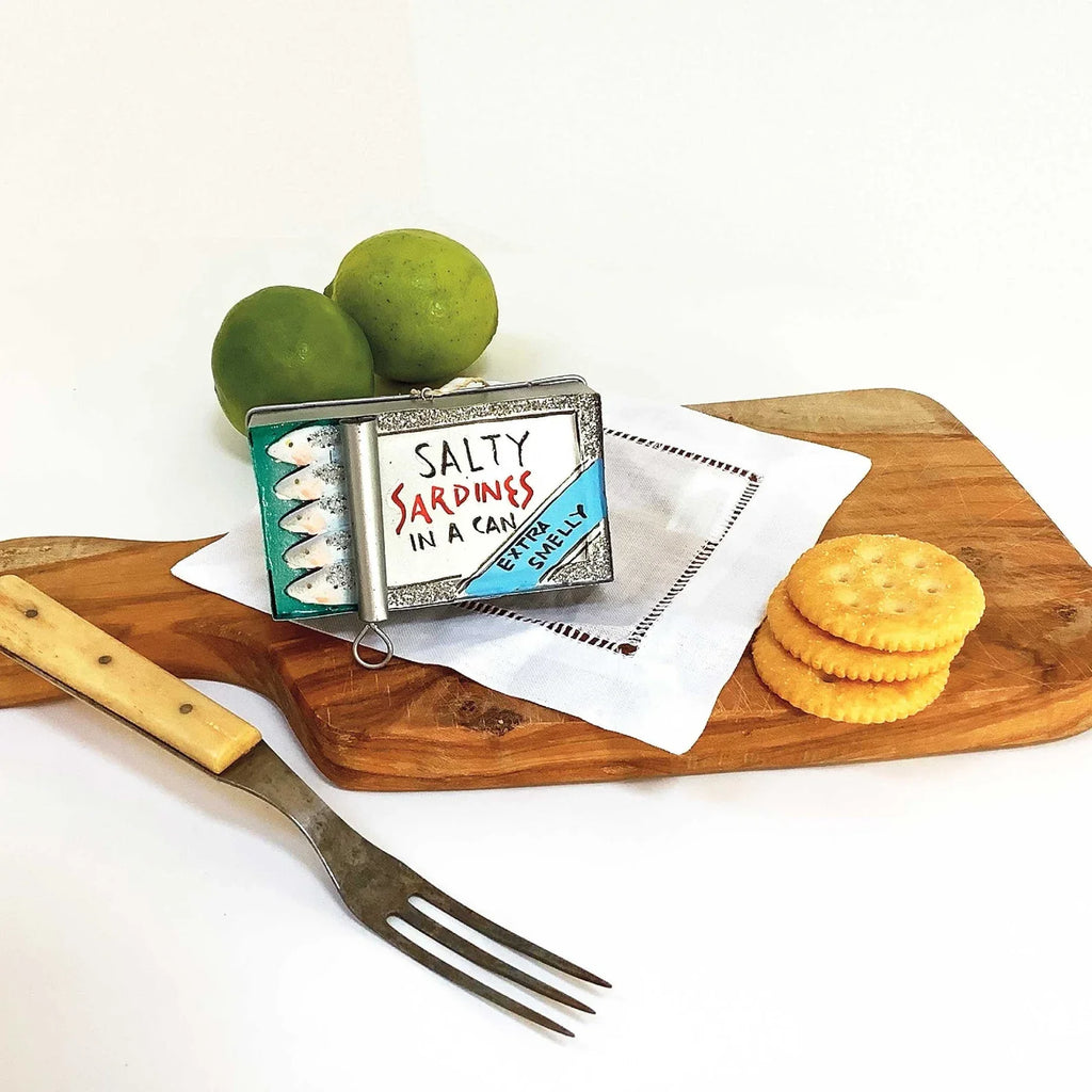 Salty Sardines Glass Ornament