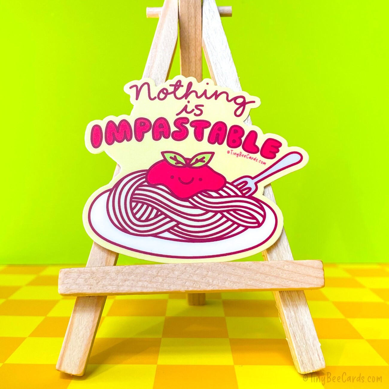 Pasta Vinyl Sticker "Nothing is Impastable"